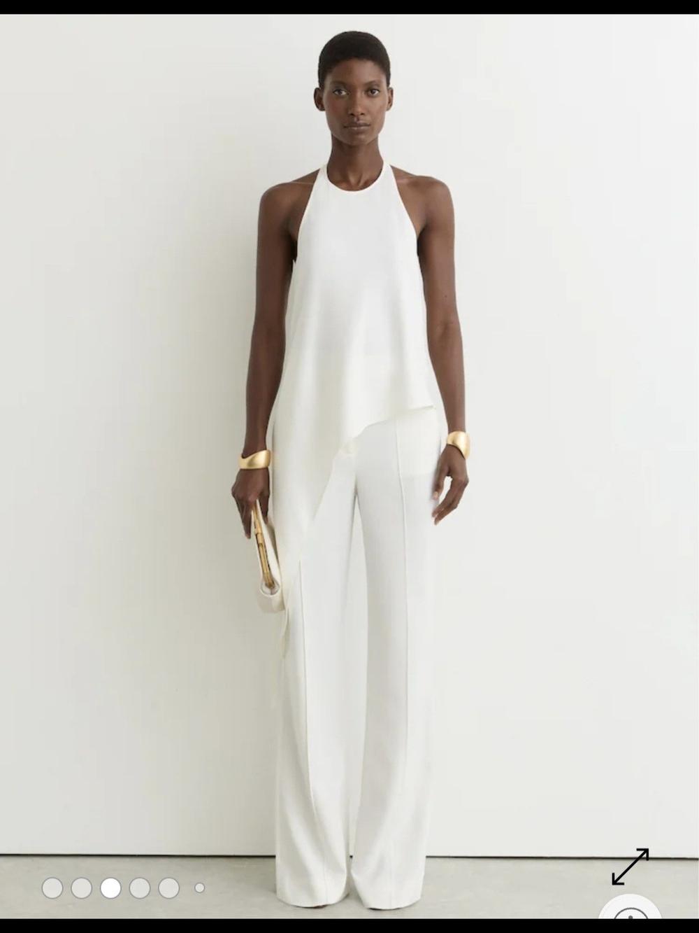 Reiss White Asymmetric Draped Halterneck 4 $195 - Picture 3 of 7